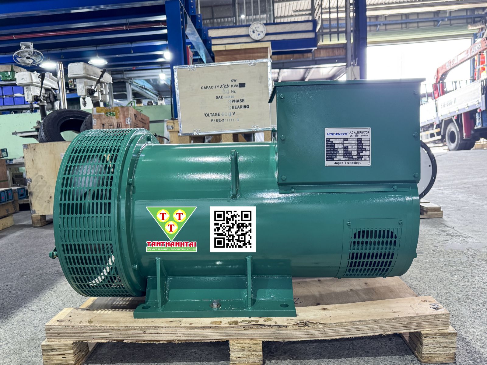 Đầu phát điện 250kVA - 3 pha 1 bạc đạn
