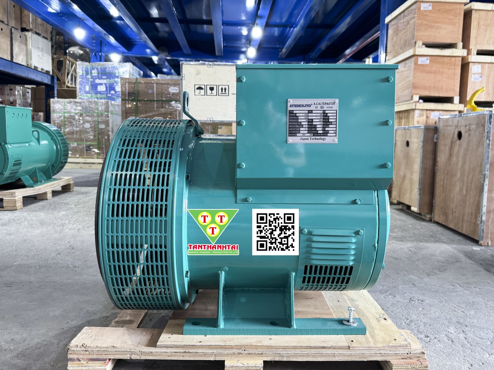 Đầu phát điện 100kVA - 3 pha 1 bạc đạn