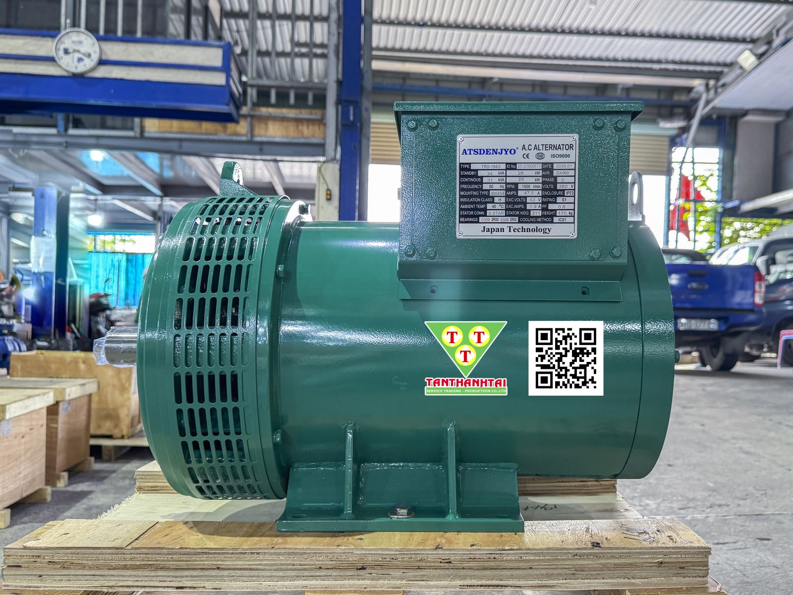 Đầu phát điện 31kVA - 3 pha 2 bạc đạn (NEW)