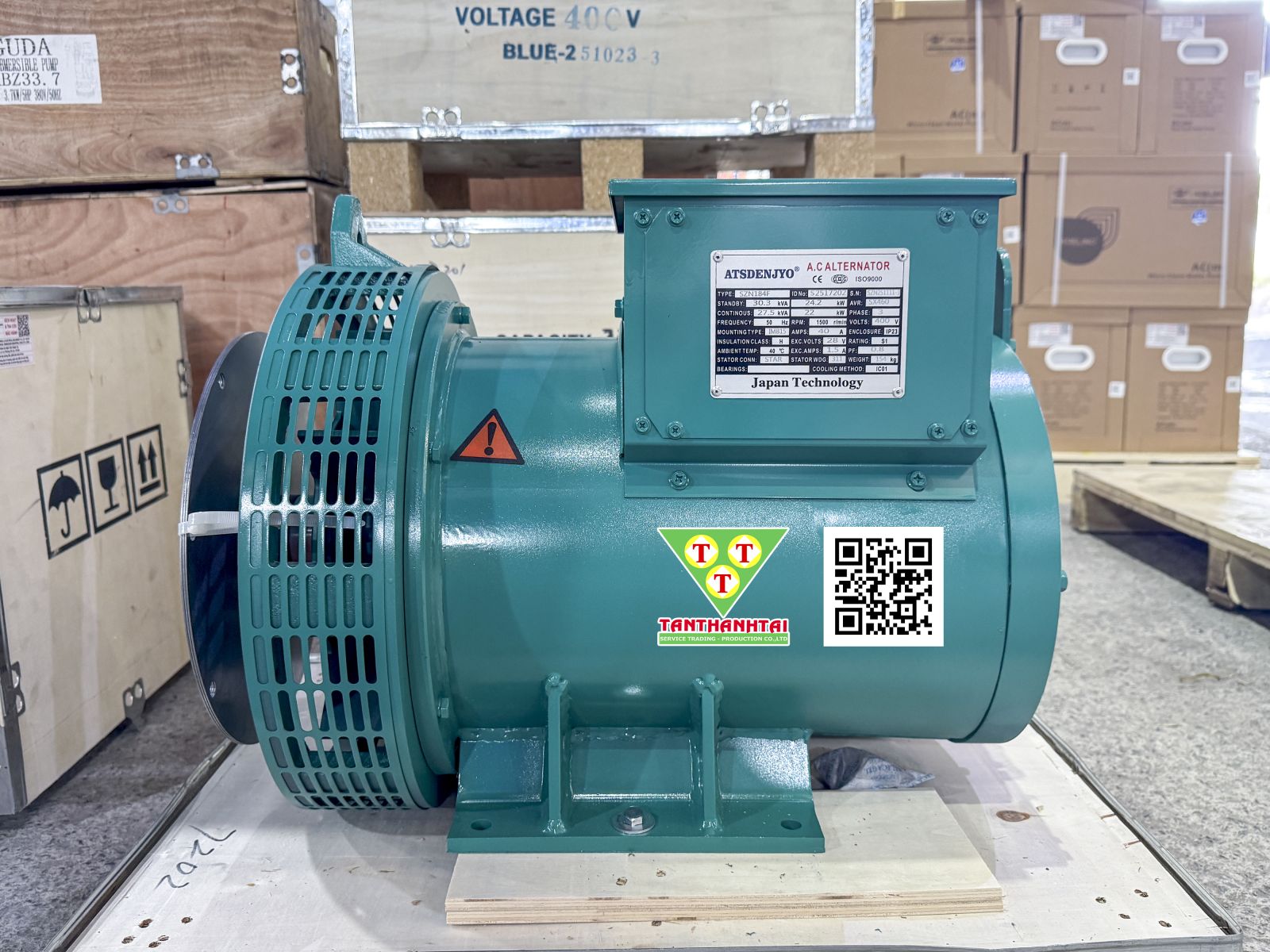 Đầu phát điện 27.5kVA - 3 pha 1 bạc đạn