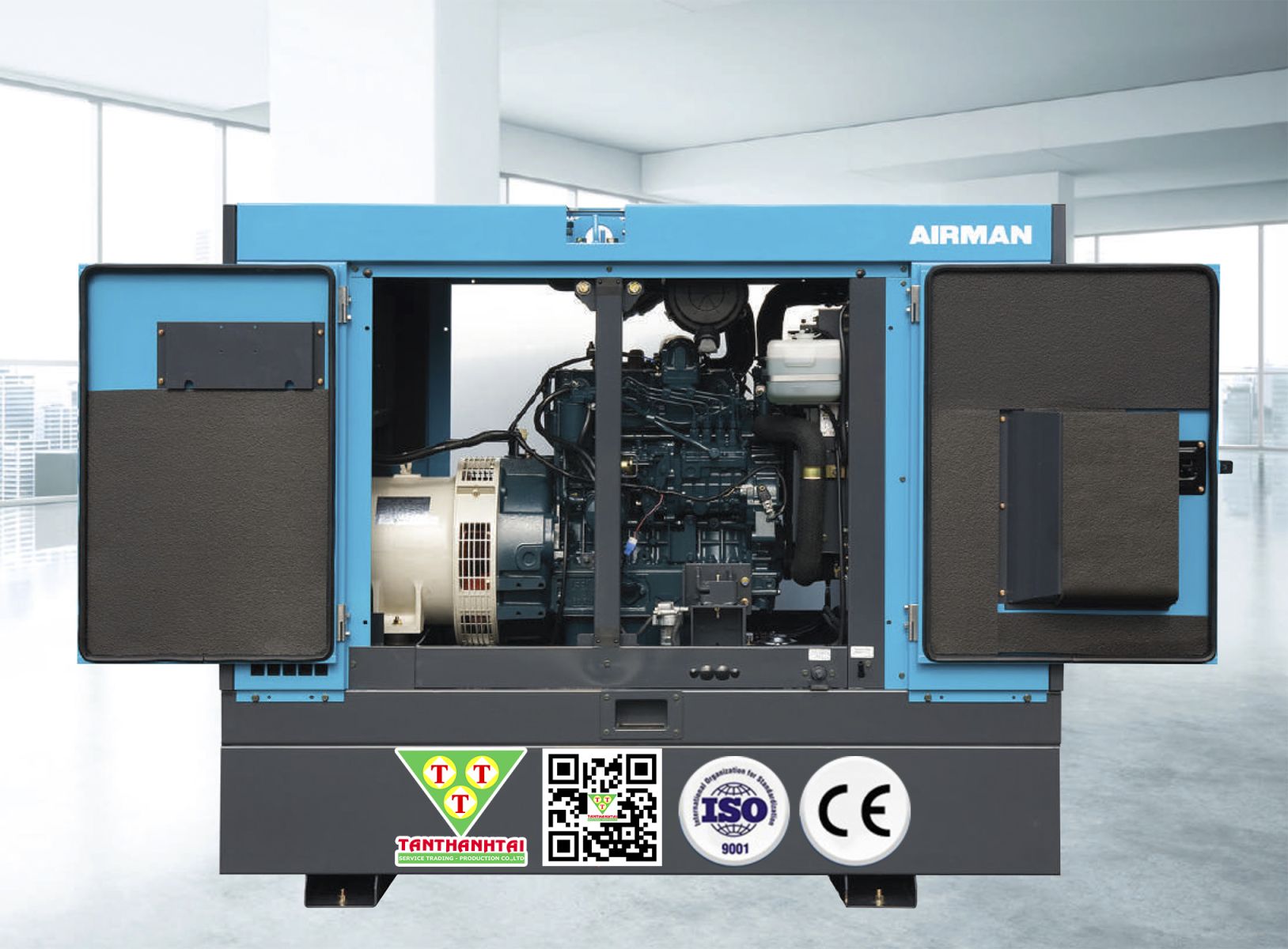 Máy phát điện sử dụng động cơ AIRMAN - Nhập khẩu mới 100%